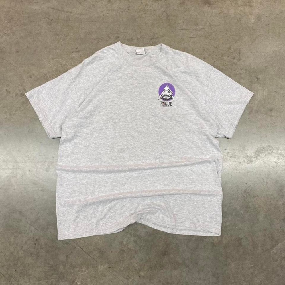 Rogue Wolf Y2K Grey Purple‎ Graphic Tee Relaxed Fit Size L